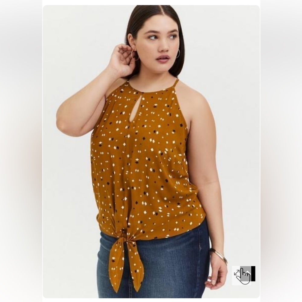 Torrid Challis Tie-Front Midi Cami Tank, Size 00